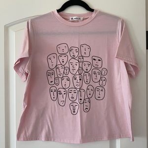 XL Shein - Pink cropped t-shirt